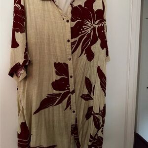 Lexbreezy Aloha Button Down Dress Sz 3X